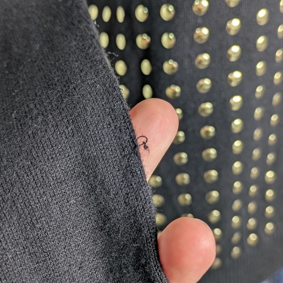 Express Black Gold Long Sleeve Cotton Blend Sweater L - Picture 4 of 9